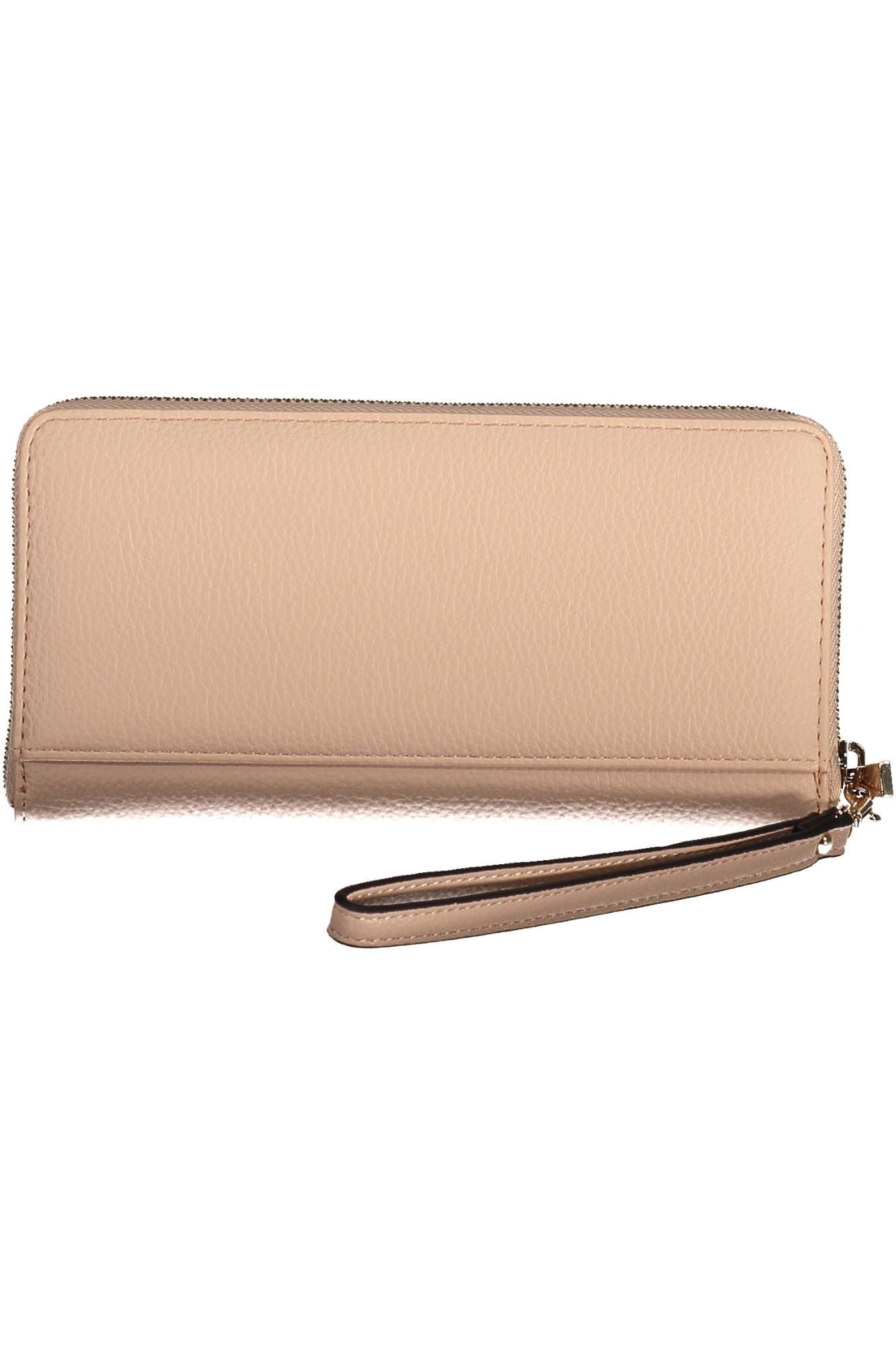 Pink Polyurethane Women Wallet