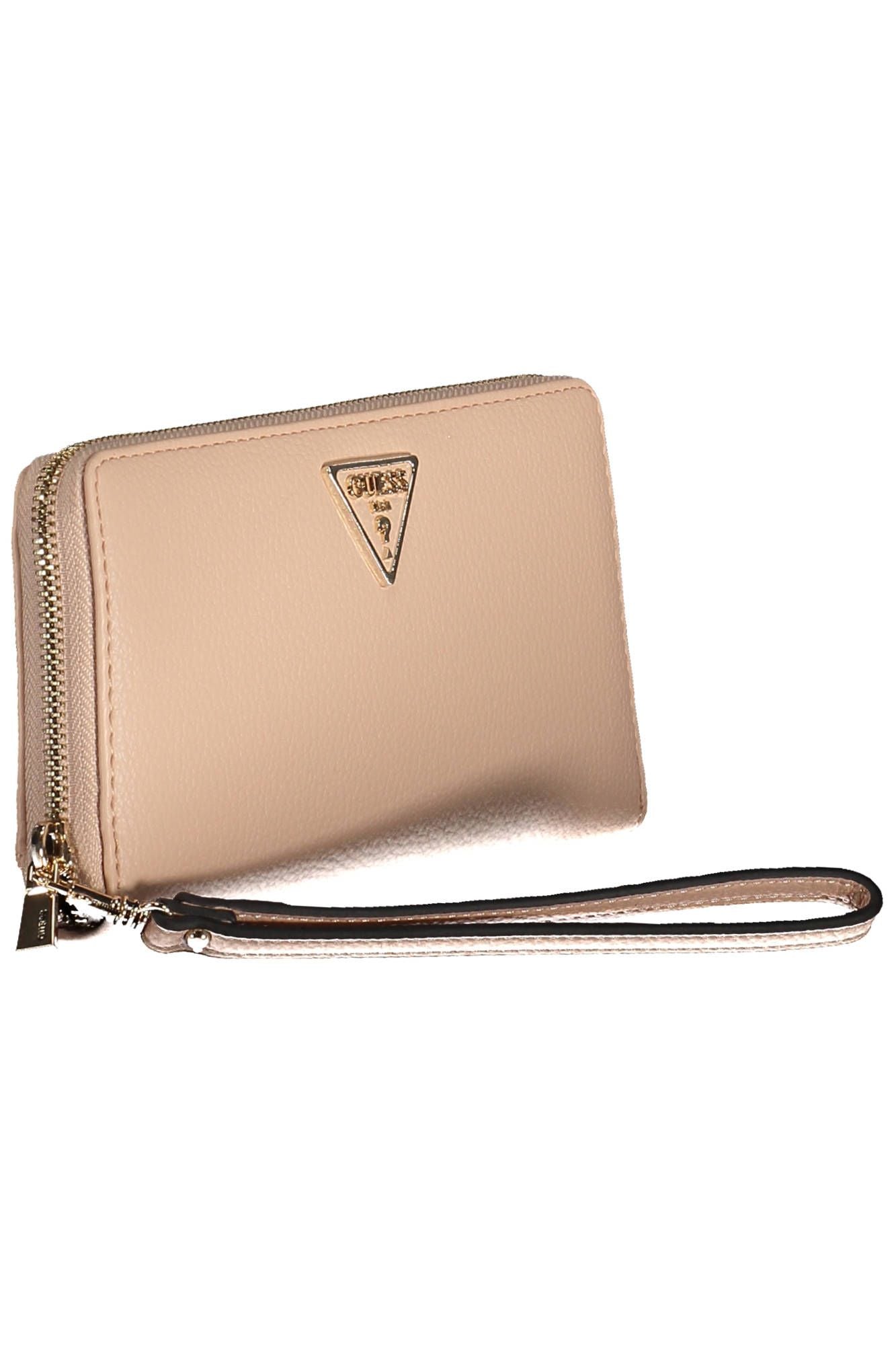 Pink Polyurethane Women Wallet