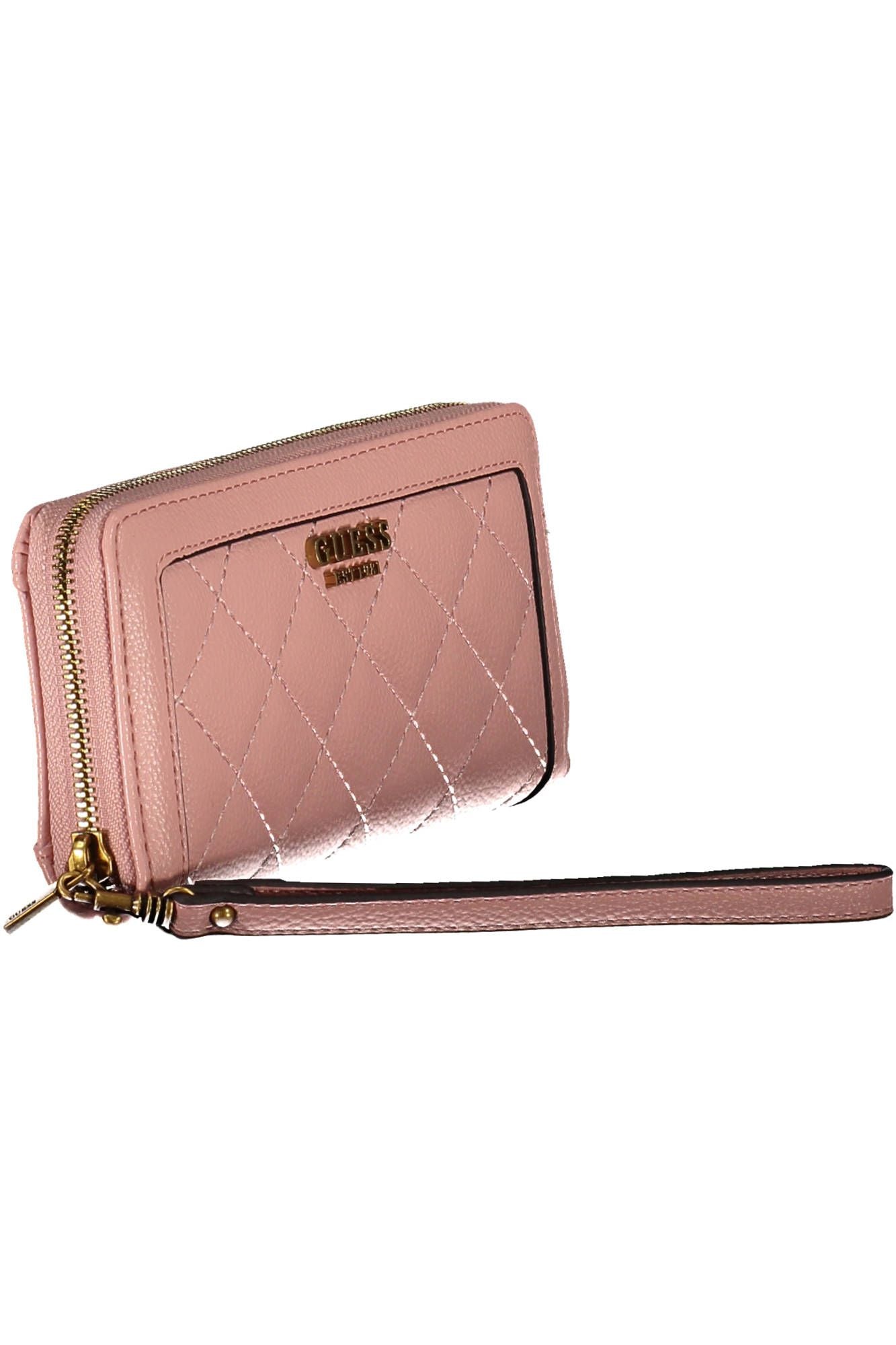Pink Polyurethane Women Wallet