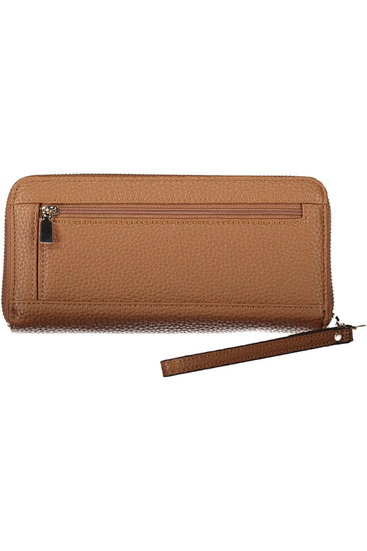 Brown Polyurethane Women Wallet