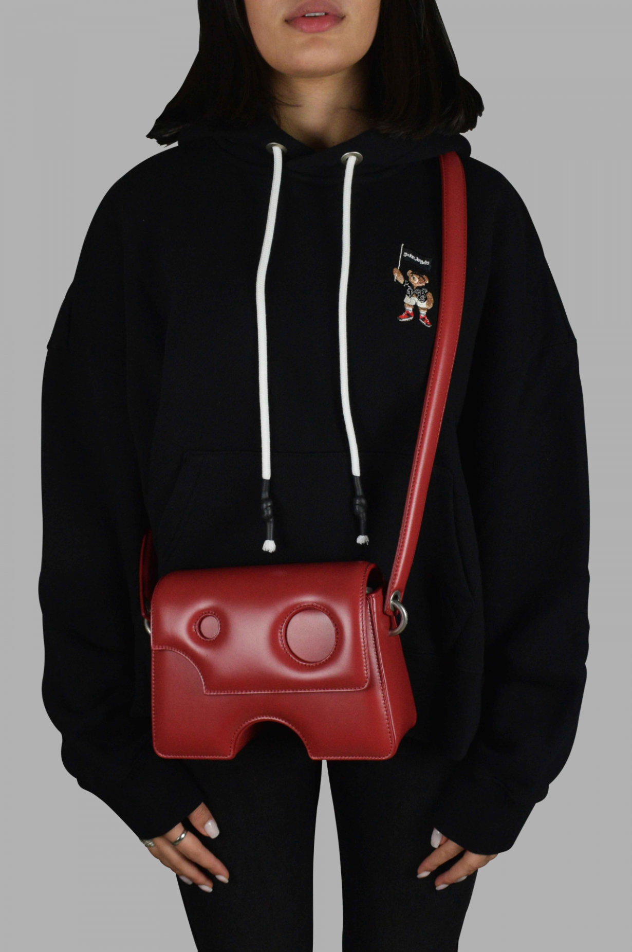 Red Leather Women Crossbody Bag