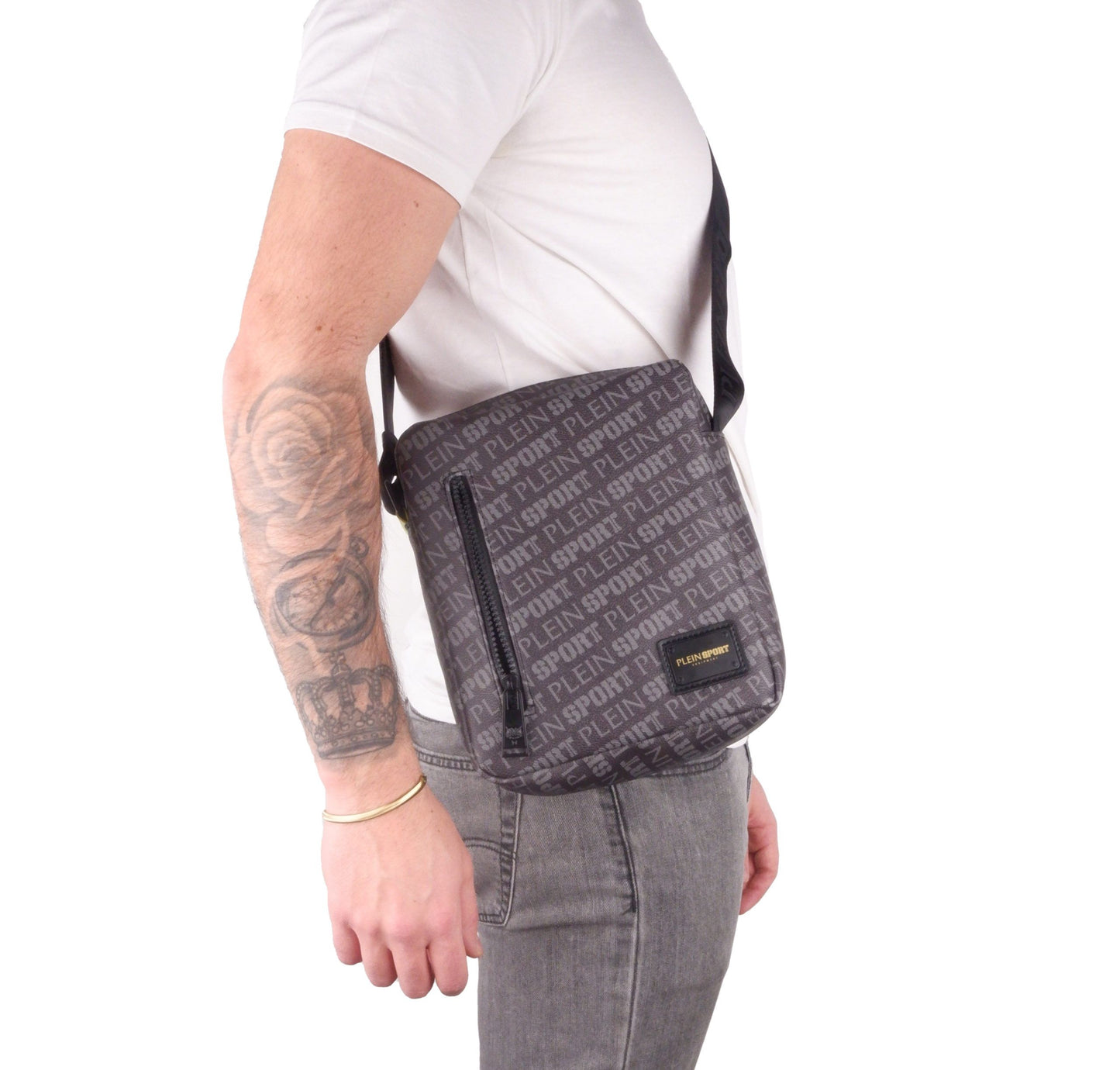 Black Polyamide Men Messenger Bag