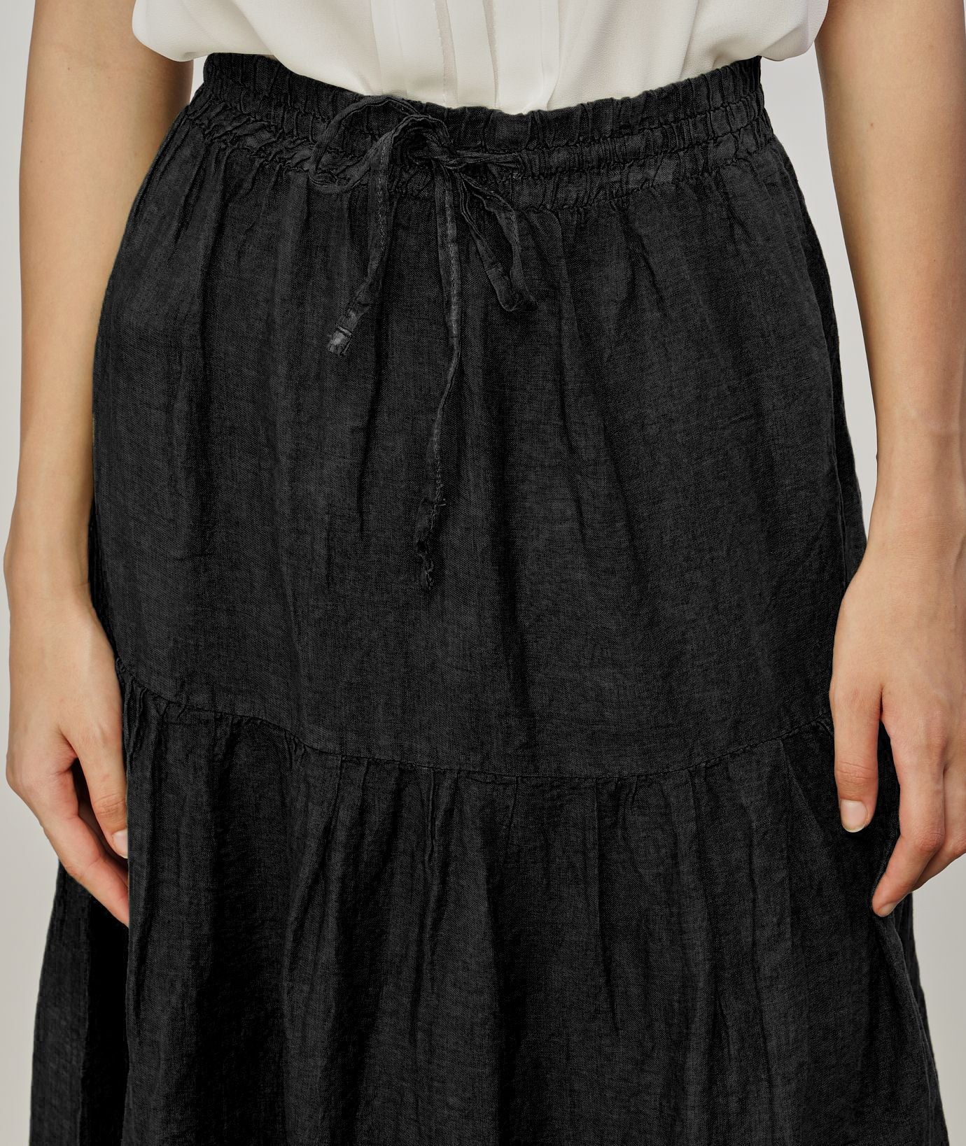 Black Linen Women Skirt