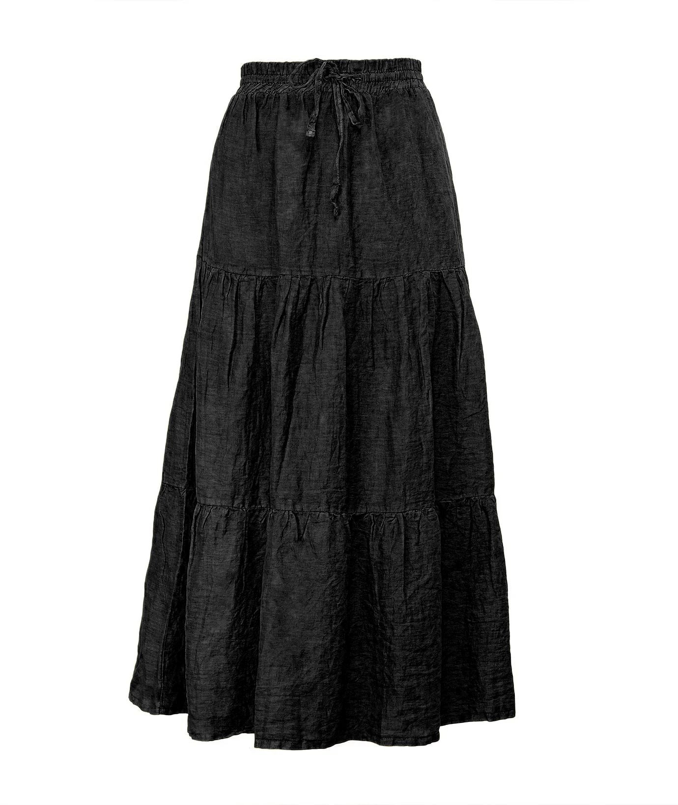 Black Linen Women Skirt
