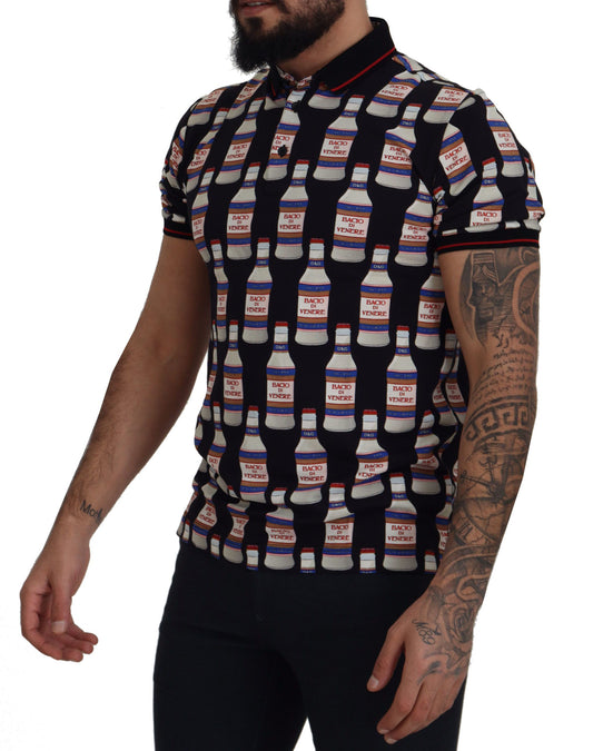 Elegant Black Venus Kiss Polo Tee