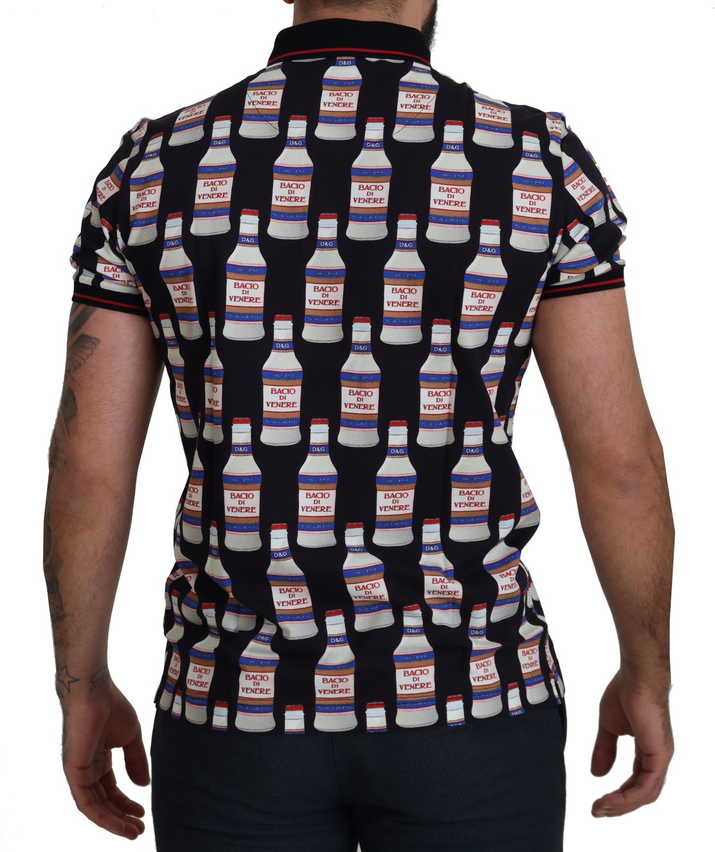Elegant Black Venus Kiss Polo Tee