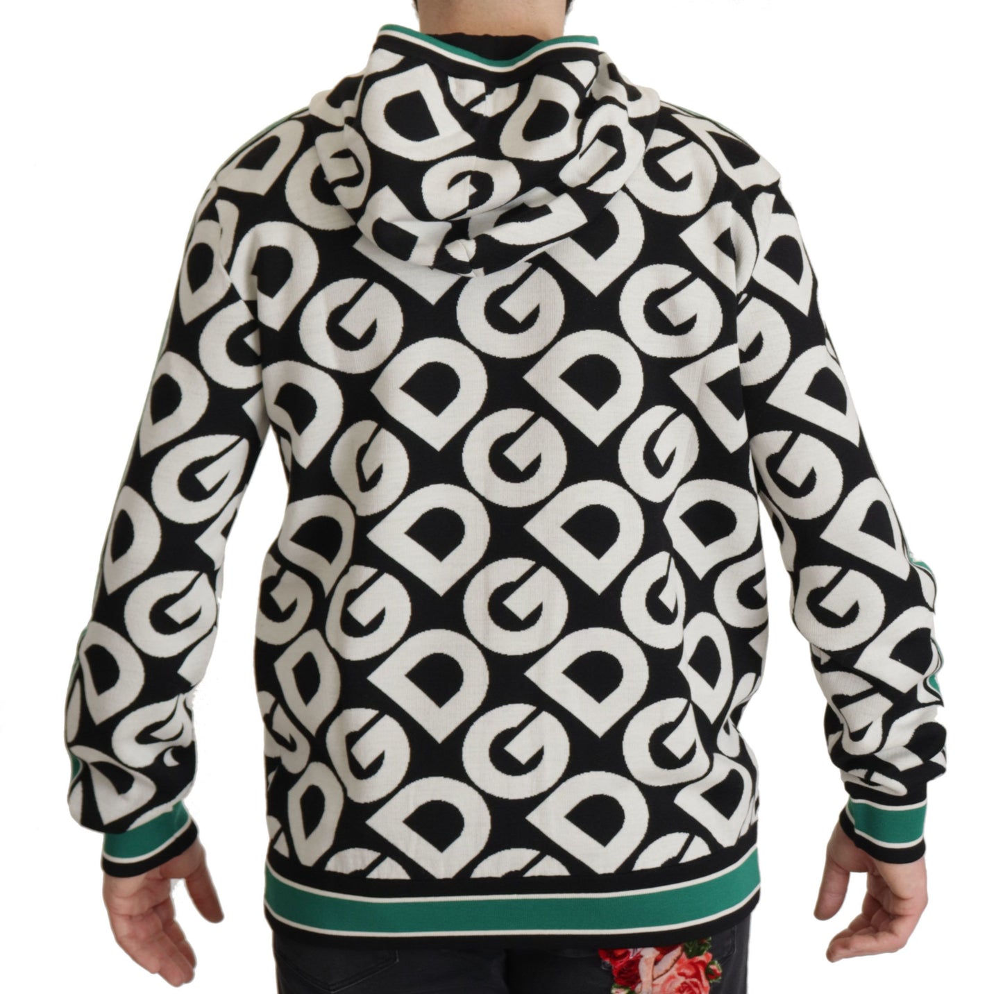 Logo Mania Zip Hooded Wool Sweater