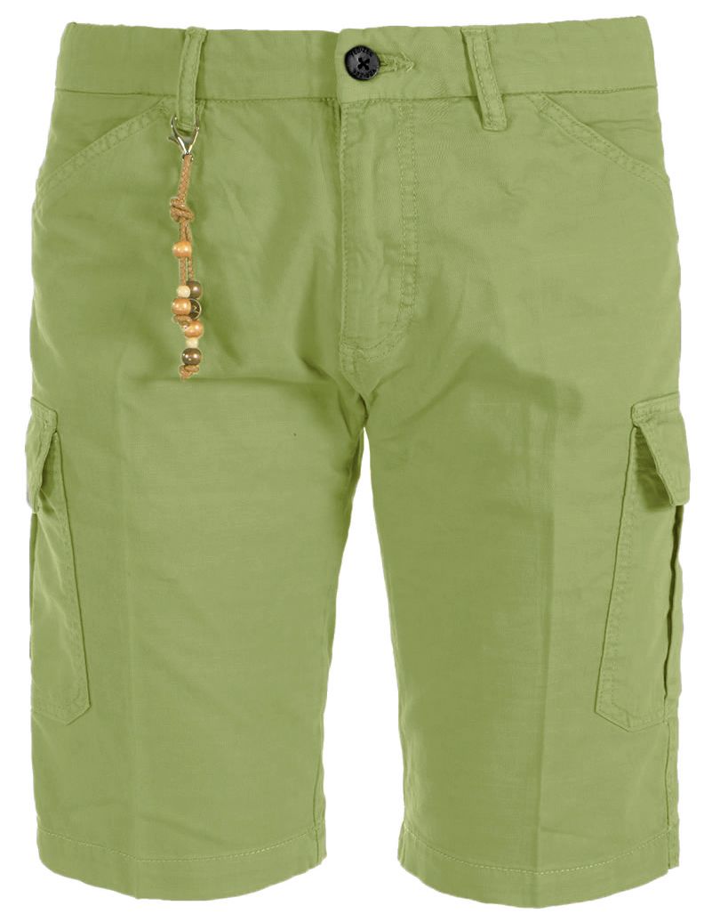 Green Cotton Men Bermuda Short