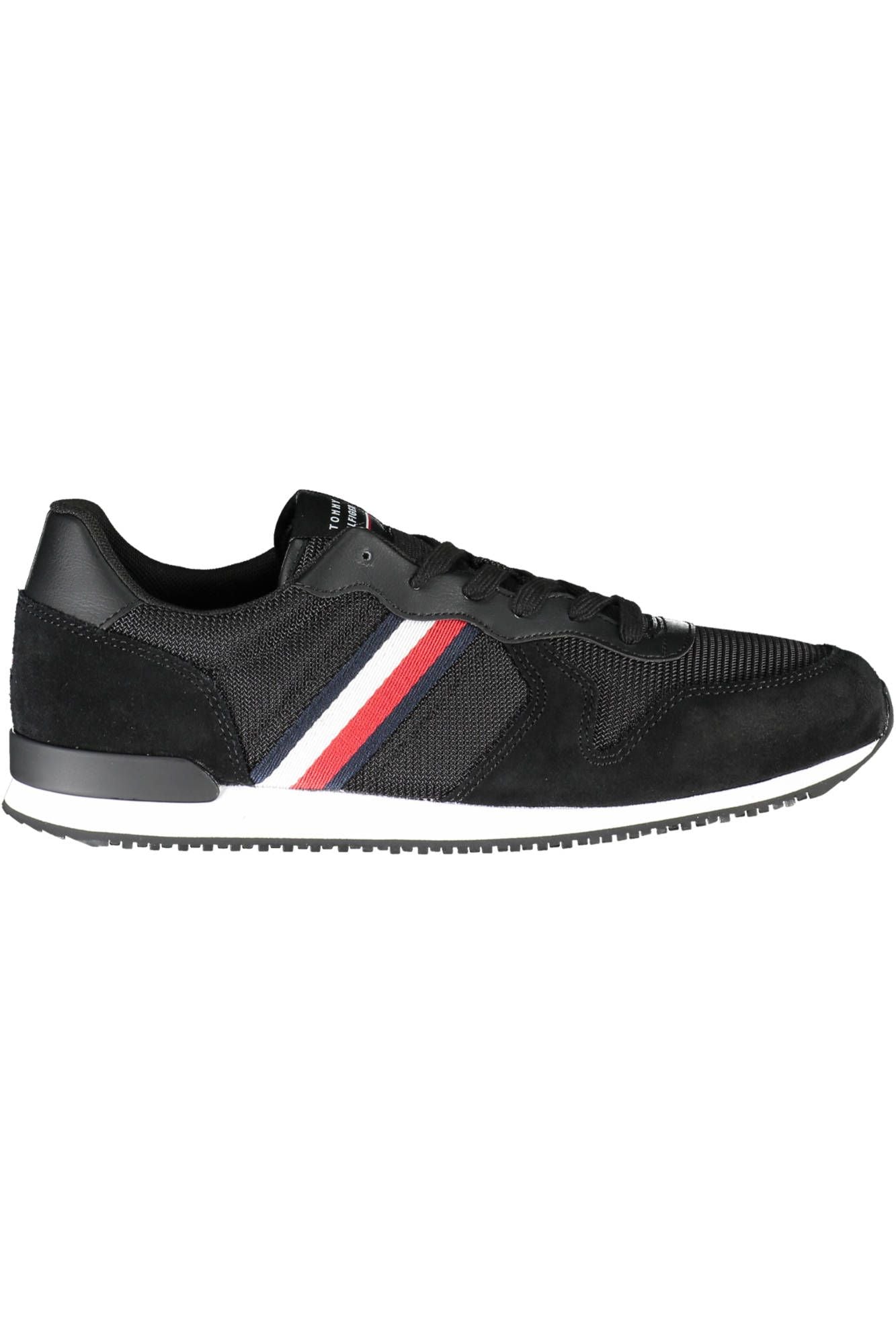 Black Polyester Men Sneaker