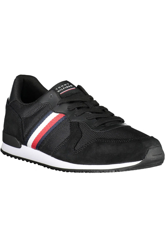 Black Polyester Men Sneaker