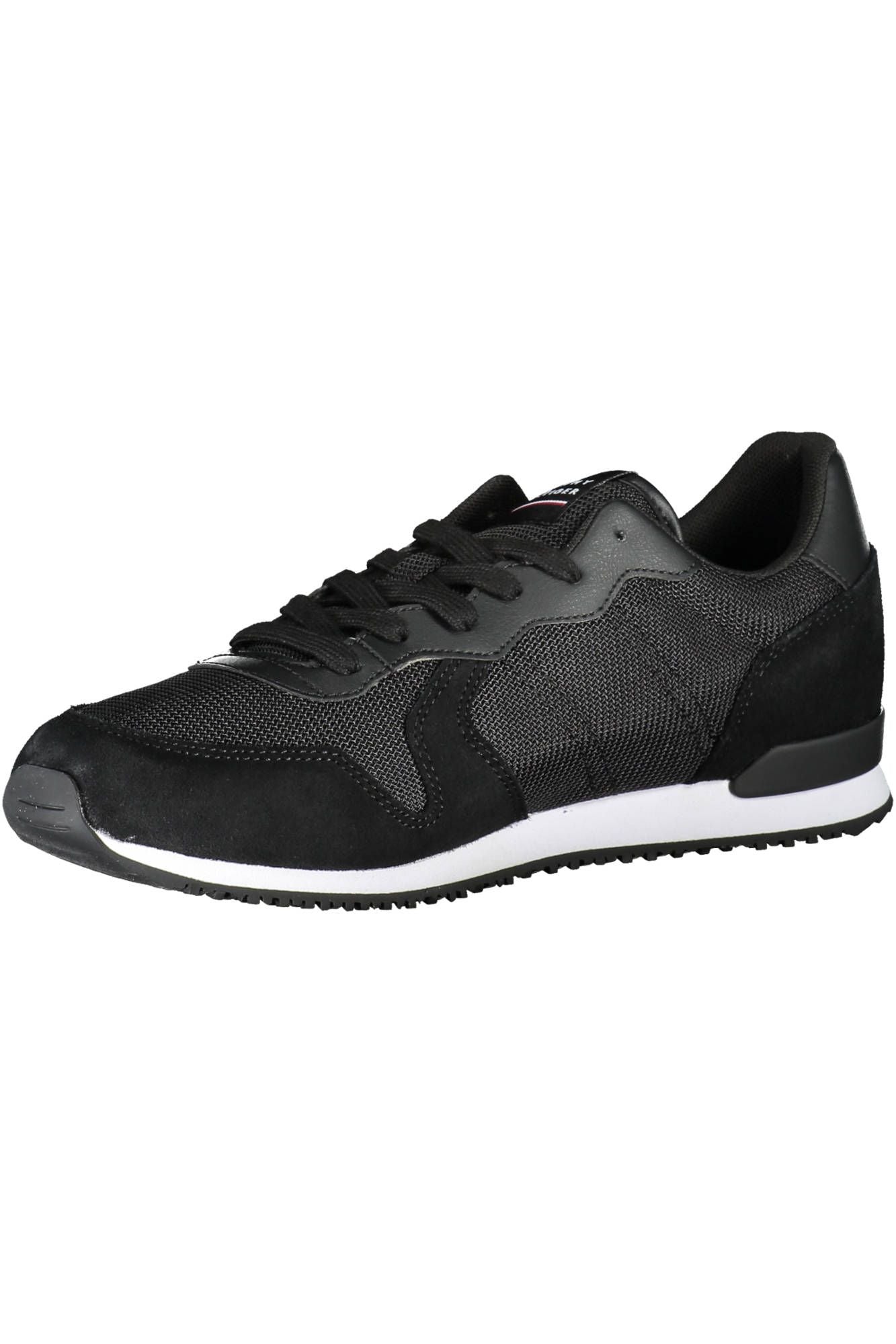 Black Polyester Men Sneaker