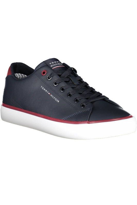 Blue Recycled Polyester Men Sneaker