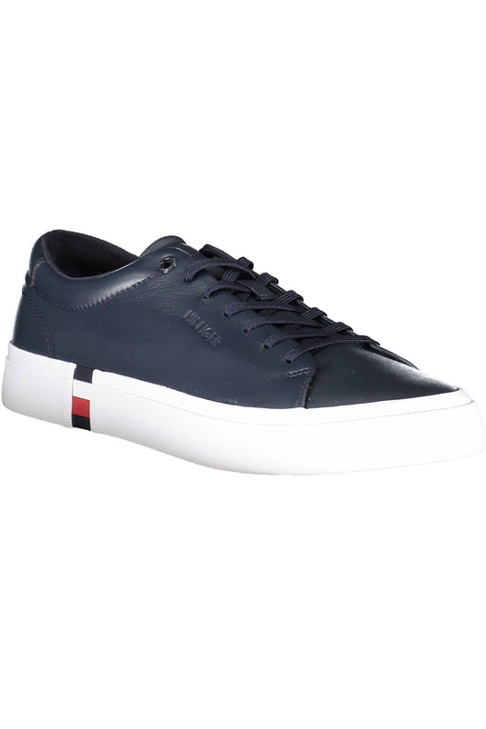 Blue Recycled Polyester Men Sneaker