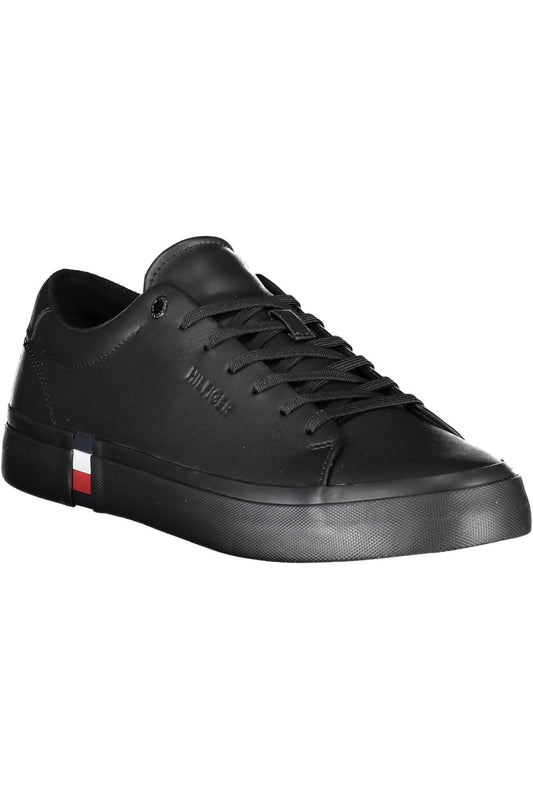 Black Polyester Men Sneaker