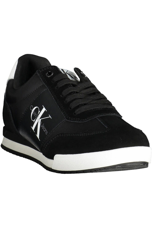 Black Polyester Men Sneaker