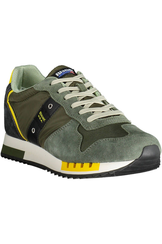 Green Polyester Men Sneaker