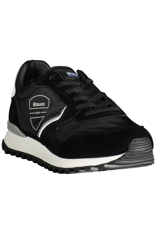 Black Polyester Men Sneaker