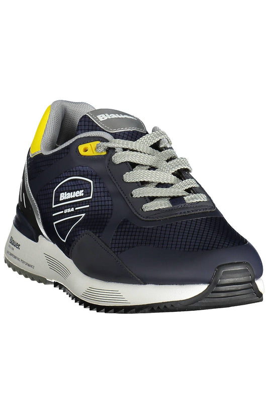 Blue Polyester Men Sneaker
