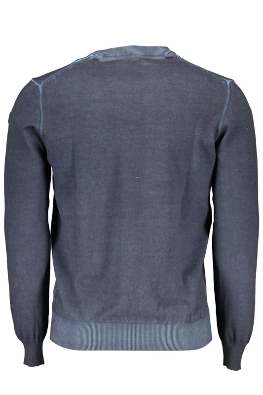 Blue Cotton Men Sweater