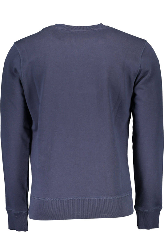 Blue Cotton Men Sweater