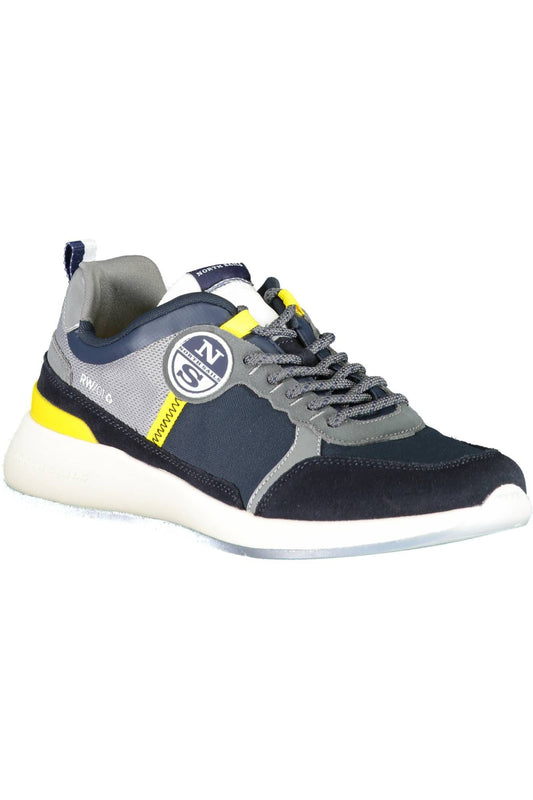 Blue Leather Men Sneaker