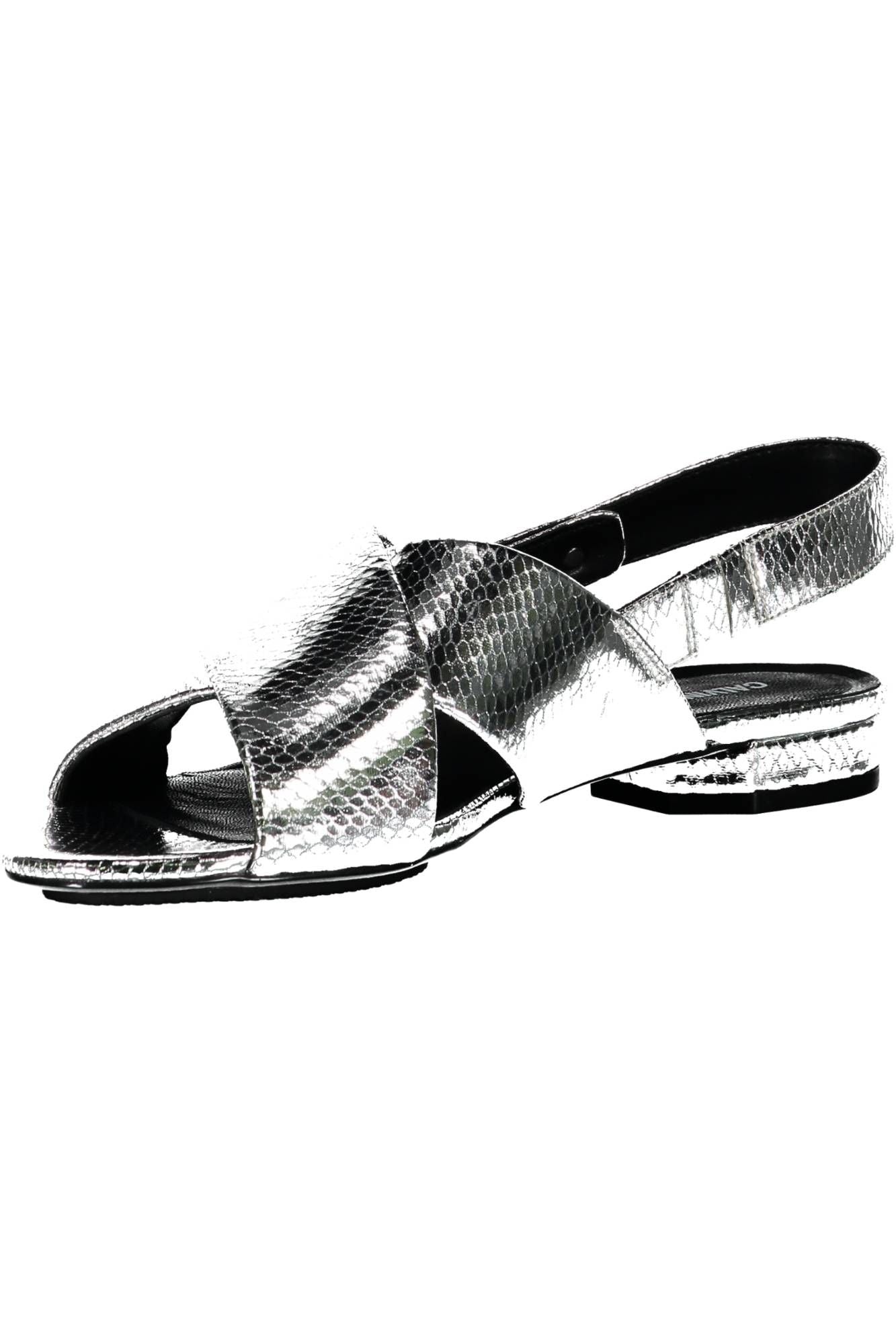 Silver Rubber Women Sandal