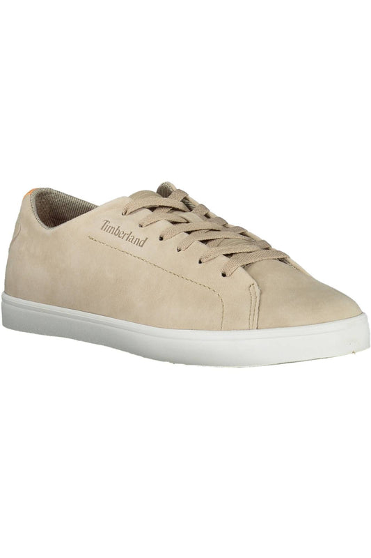 Beige Leather Men Sneaker