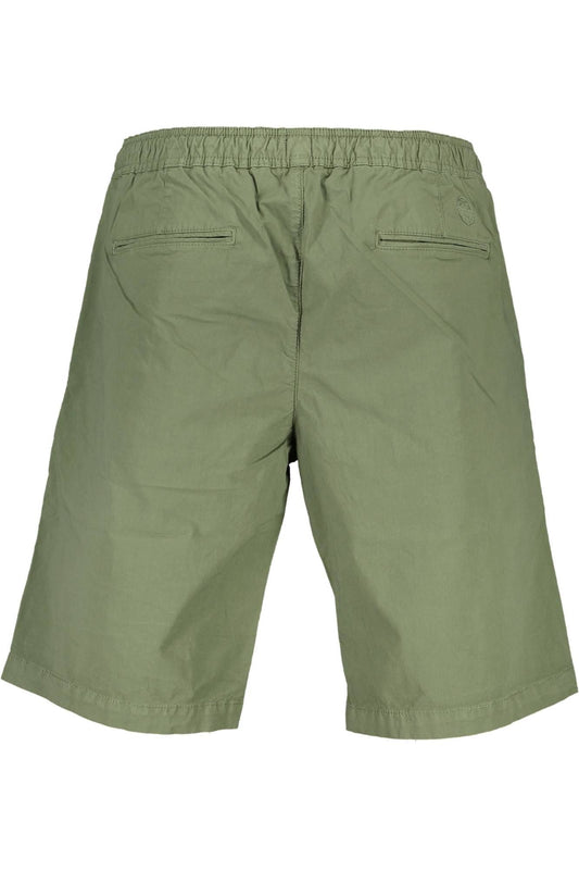 Green Cotton Men Bermuda Short