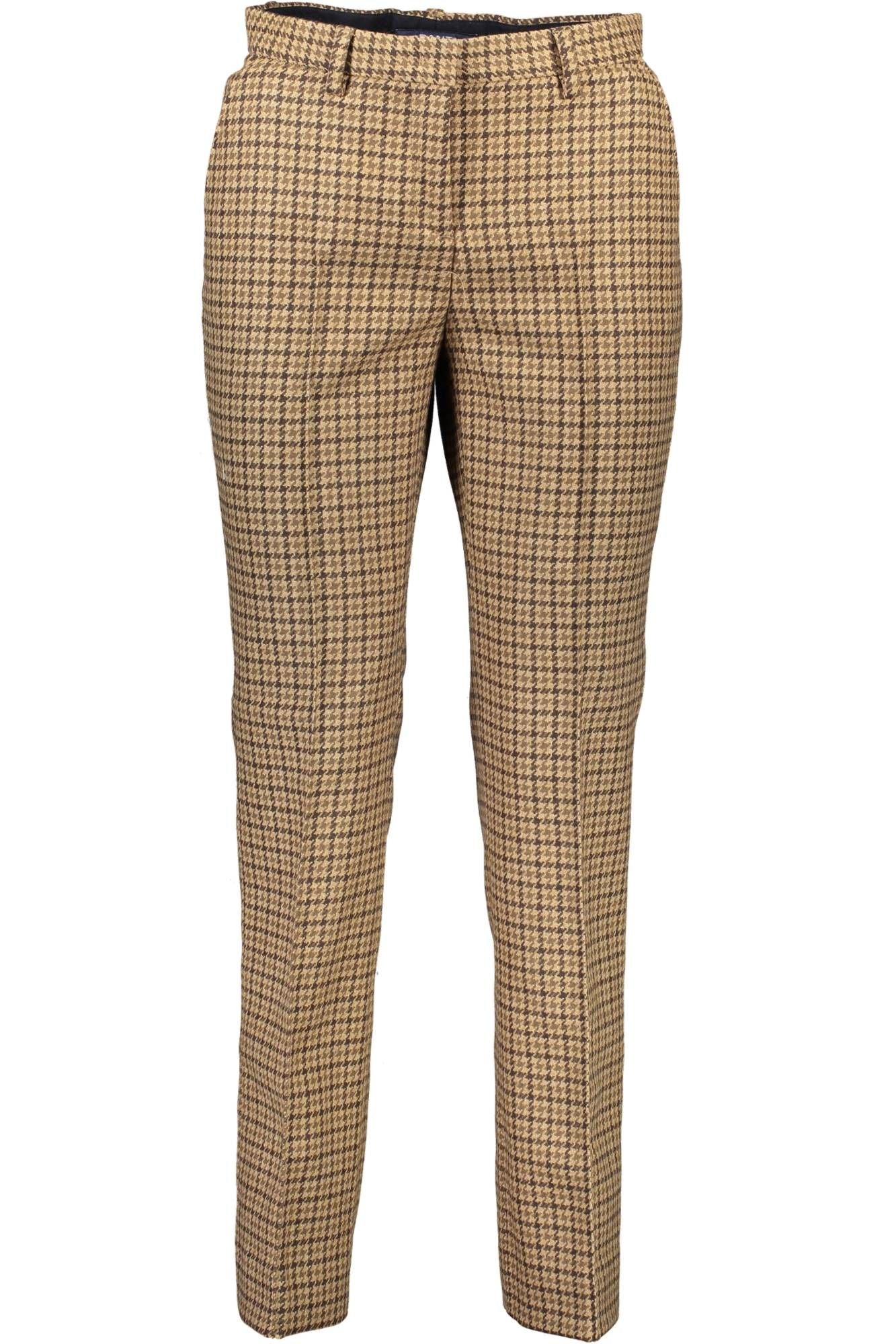 Brown Polyester Women Pants