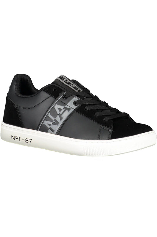 Black Polyester Men Sneaker