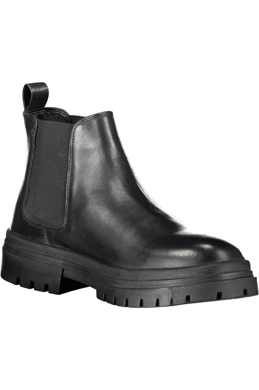 Black Polyester Men Boot