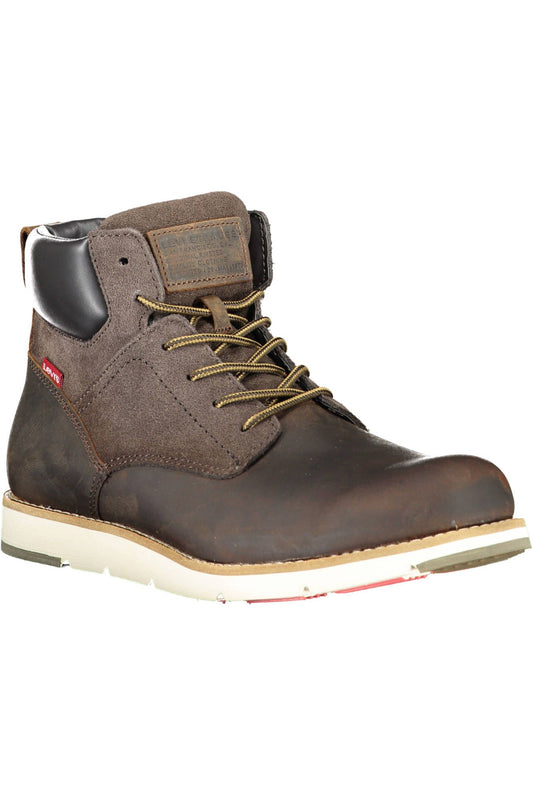 Brown Polyester Men Boot