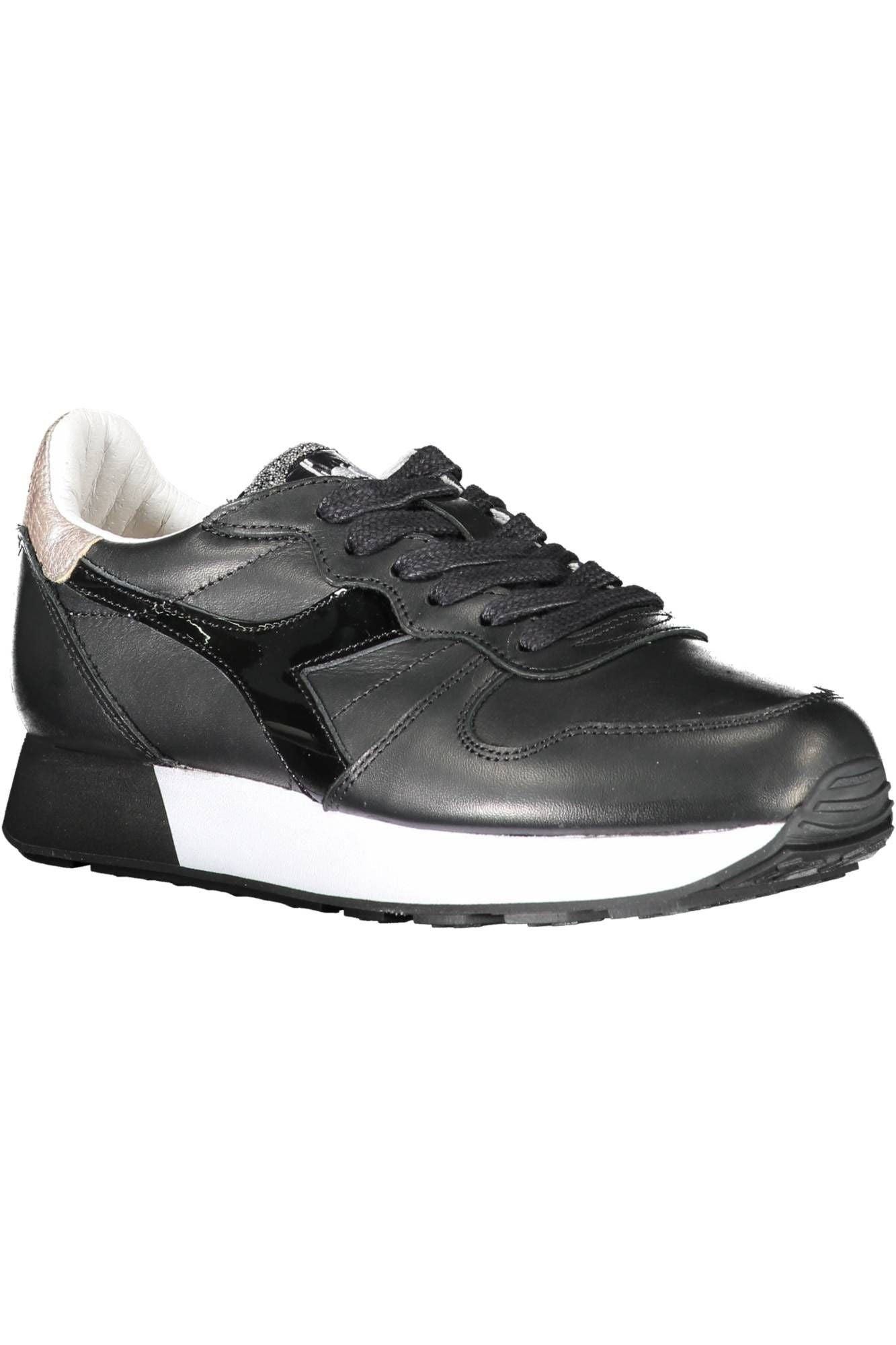 Black Leather Women Sneaker