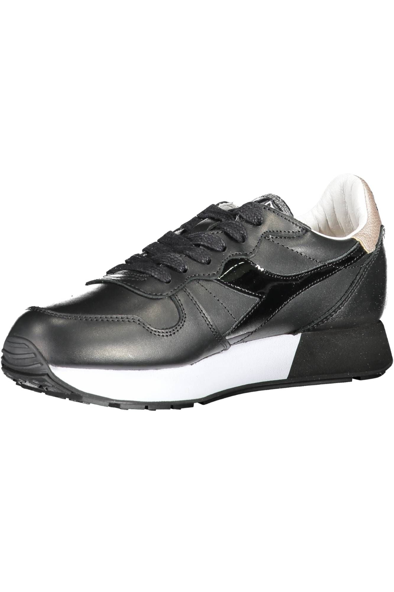Black Leather Women Sneaker