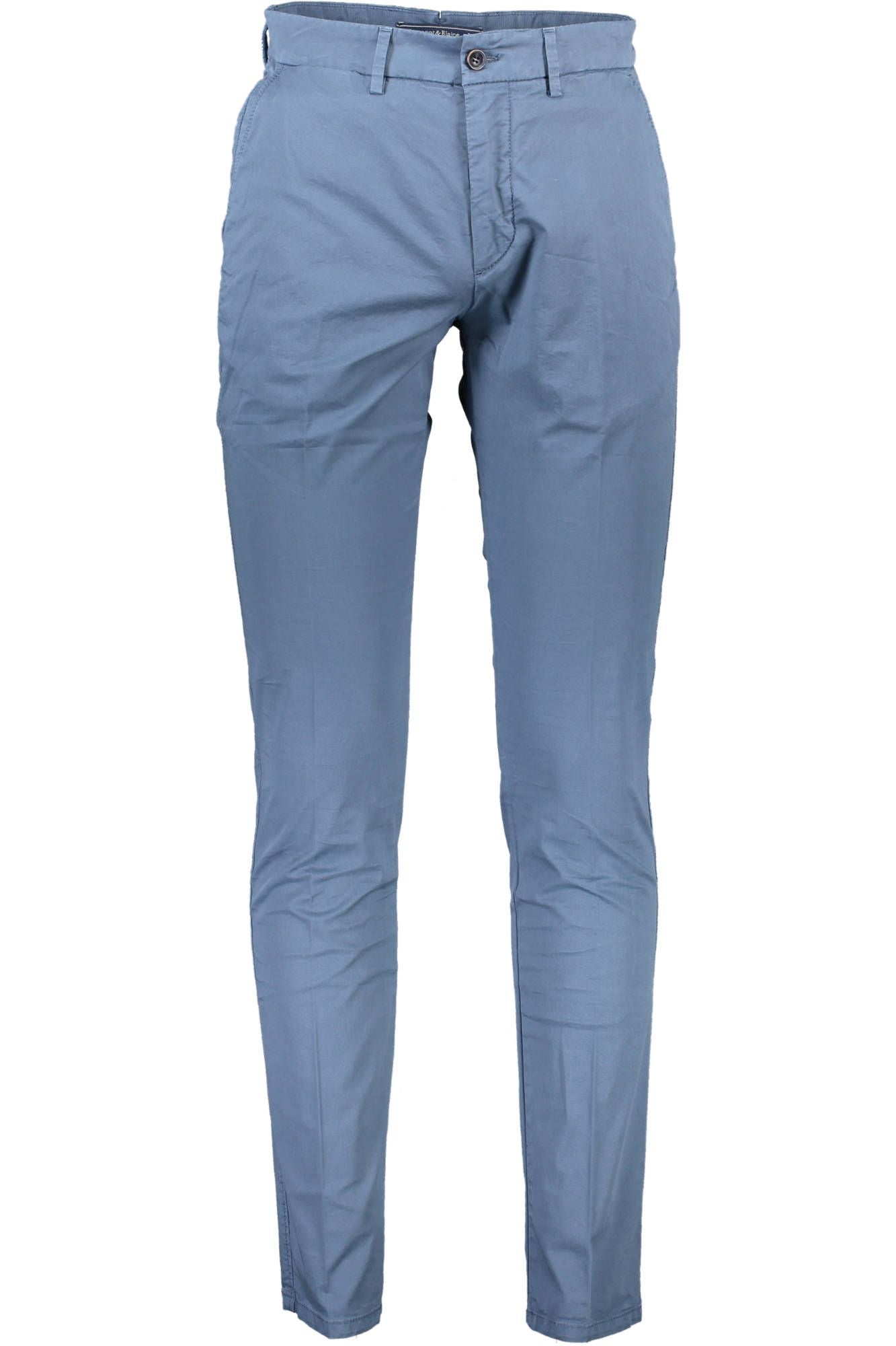 Blue Cotton Men Trouser