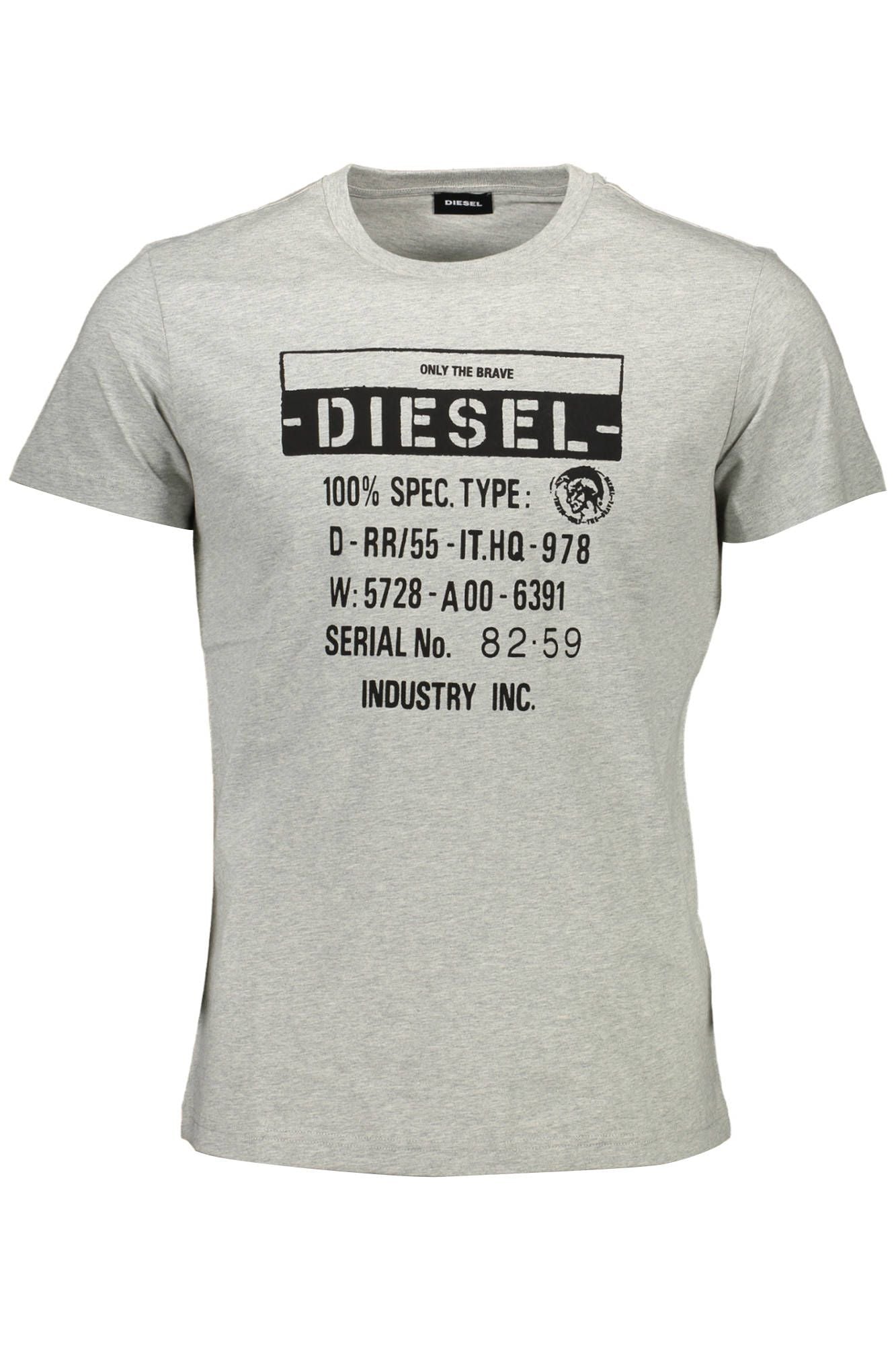 Gray Cotton Men T-Shirt