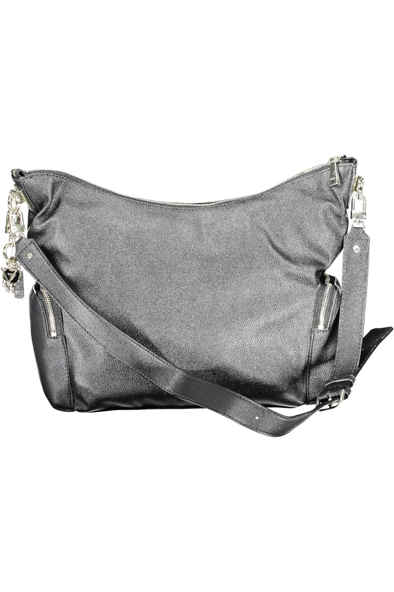 Black Polyurethane Women Handbag