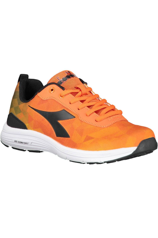 Orange Fabric Men Sneaker