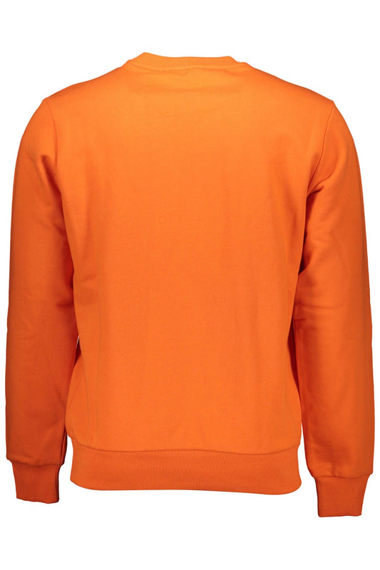Orange Cotton Men Sweater