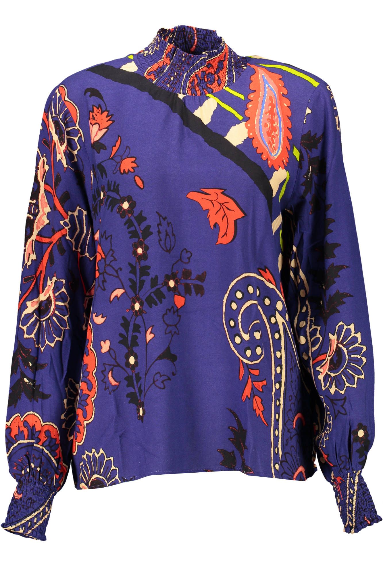 Blue Viscose Women Shirt