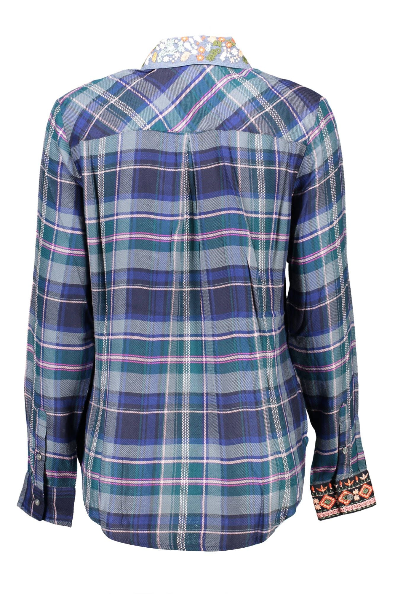 Blue Viscose Women Shirt