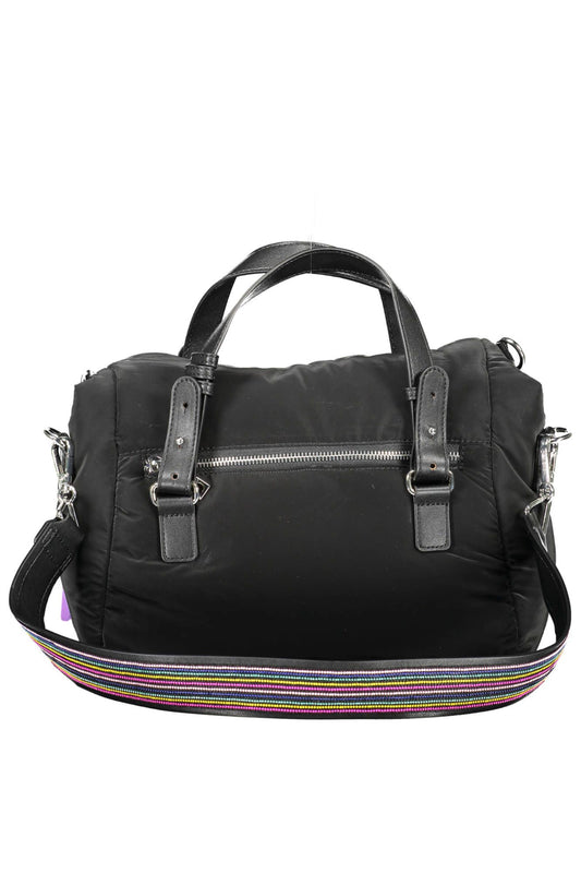 Black Polyester Women Handbag