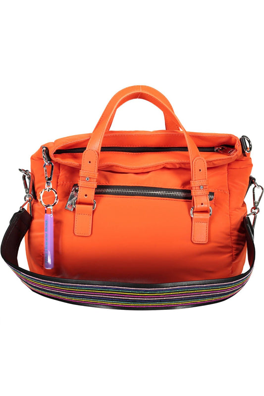 Orange Polyester Women Handbag