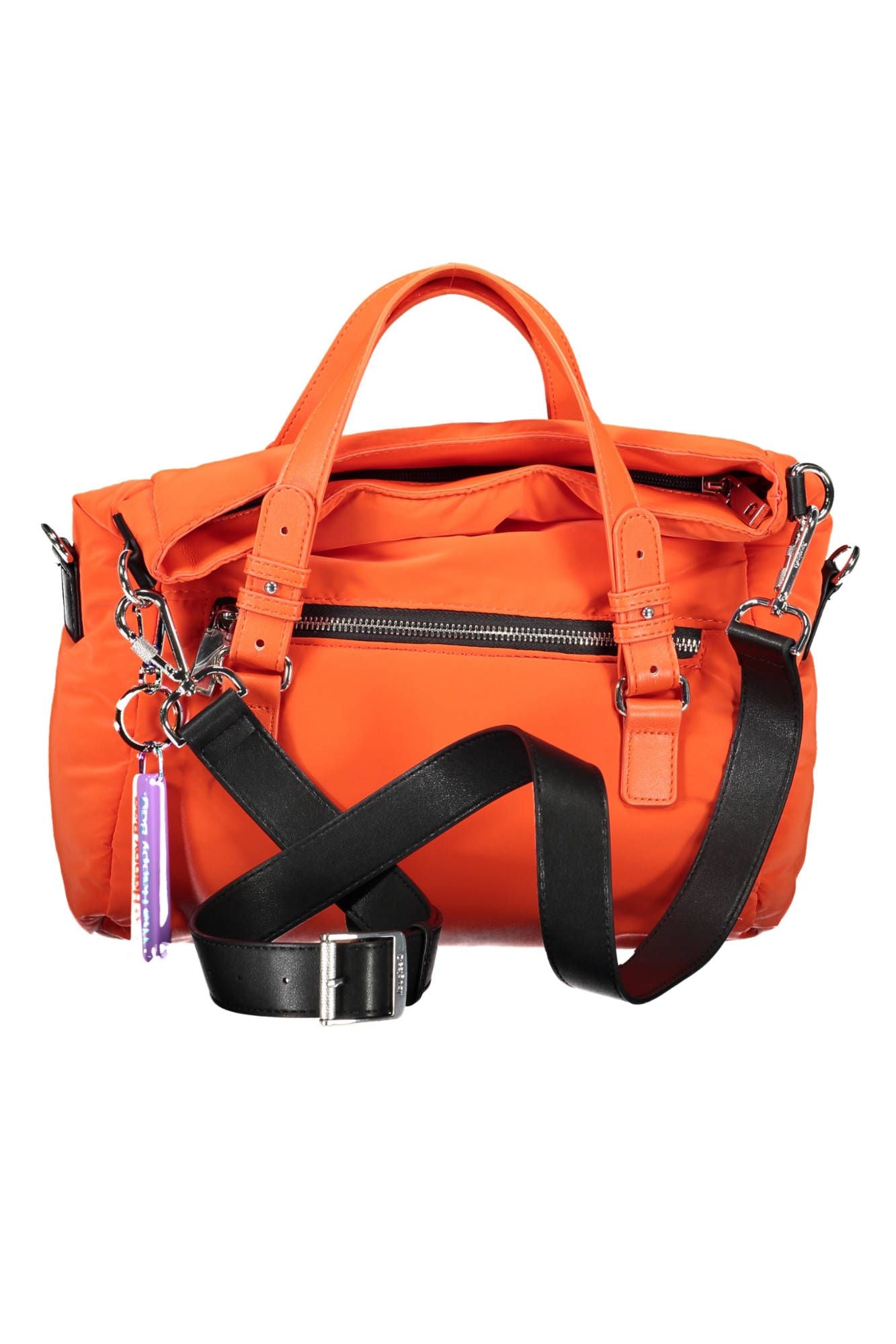 Orange Polyester Women Handbag