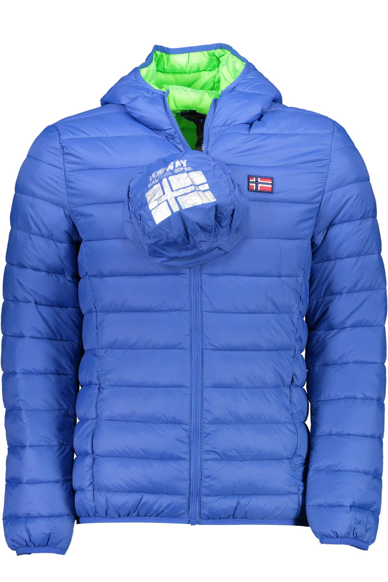 Blue Polyamide Men Jacket