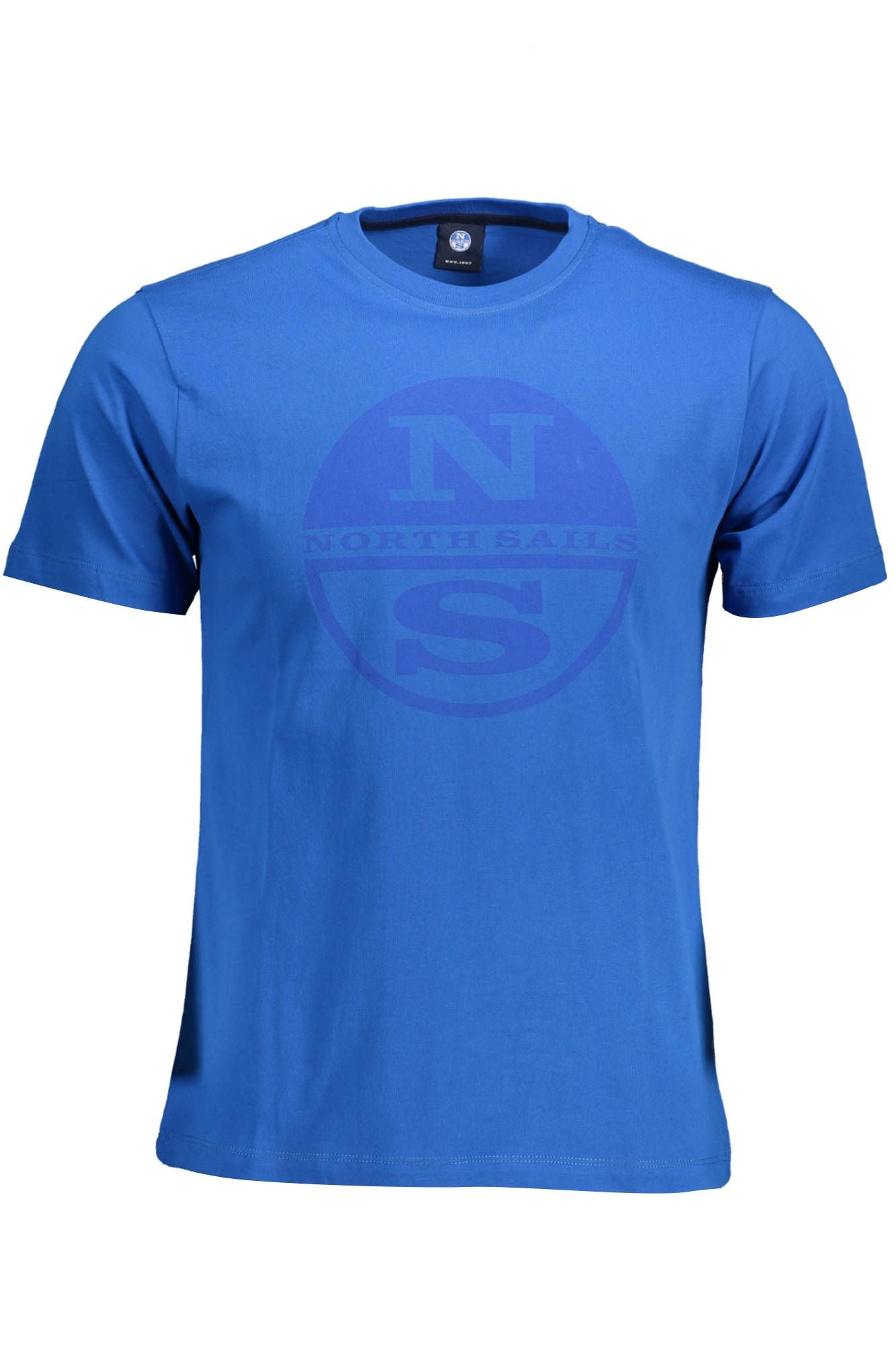 Blue Cotton Men T-Shirt
