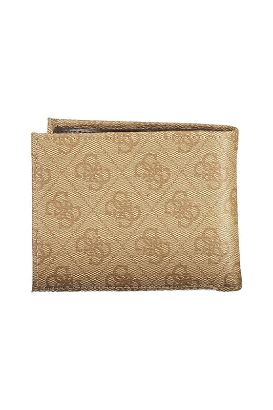 Beige Polyurethane Men Wallet