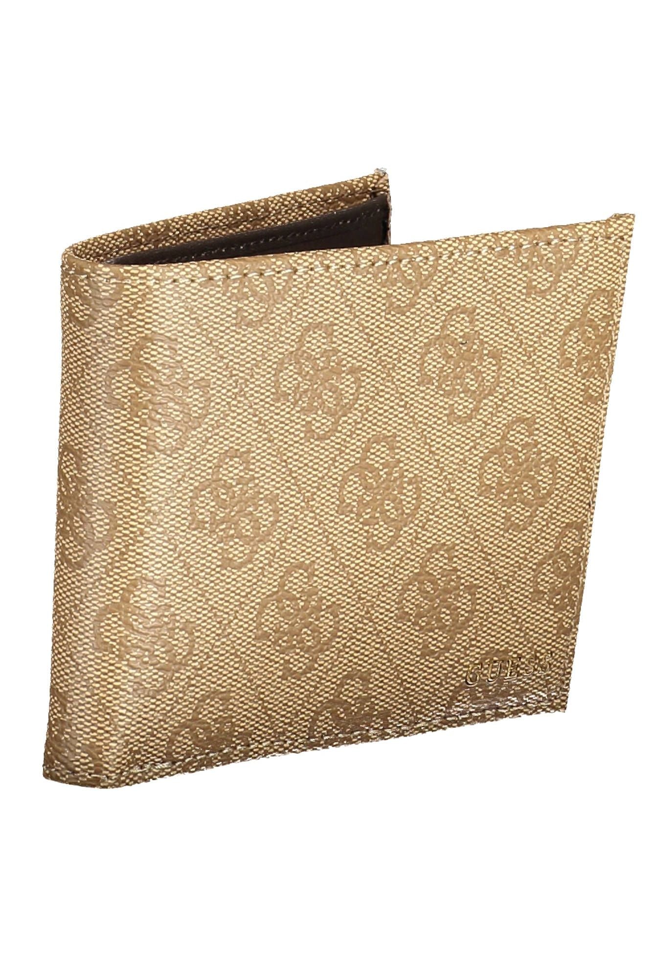 Beige Polyurethane Men Wallet