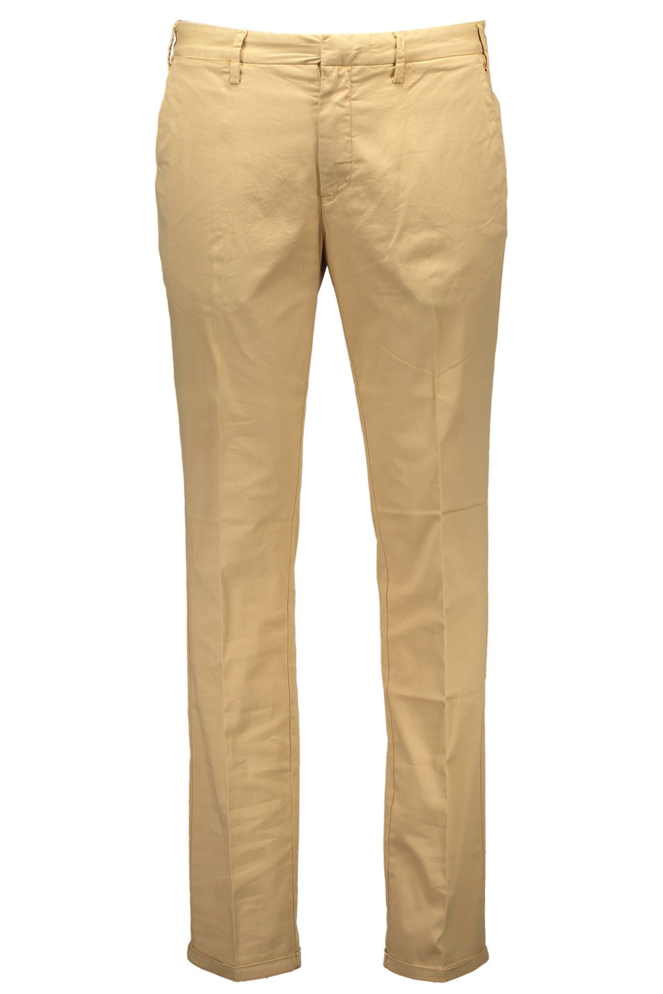 Beige Cotton Men Trouser