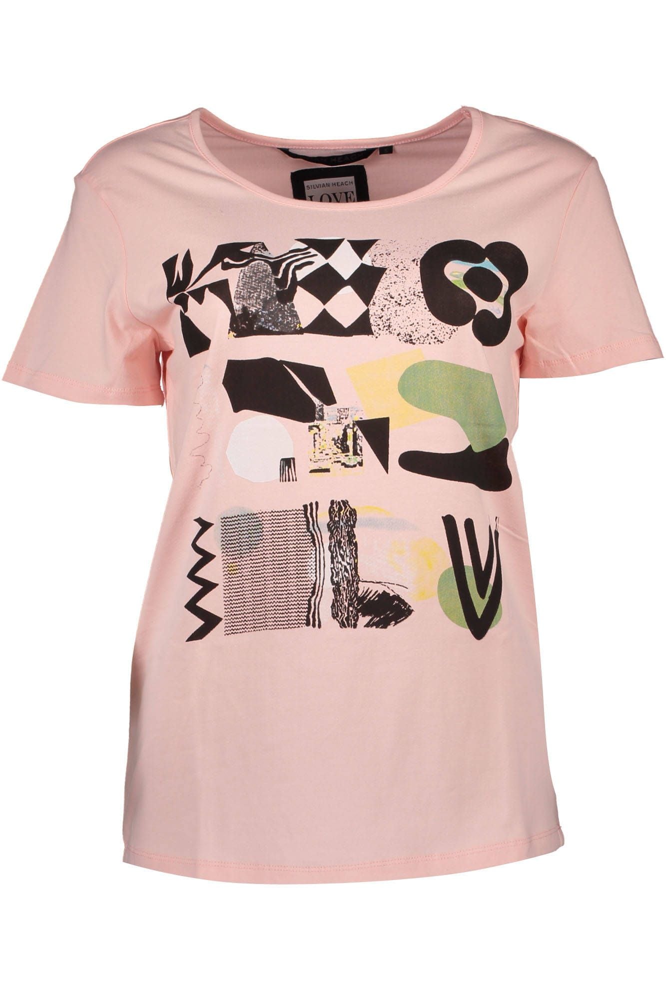 Pink Cotton Women T-Shirt
